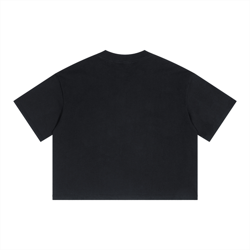 Unisex Boxy Drop Shoulder Crop T-Shirt