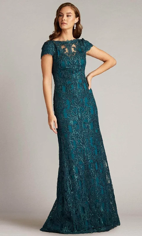 Women's Stylish Vacation Attire Tadashi Shoji CGX16575L - Embroidered Mermaid Evening Gown