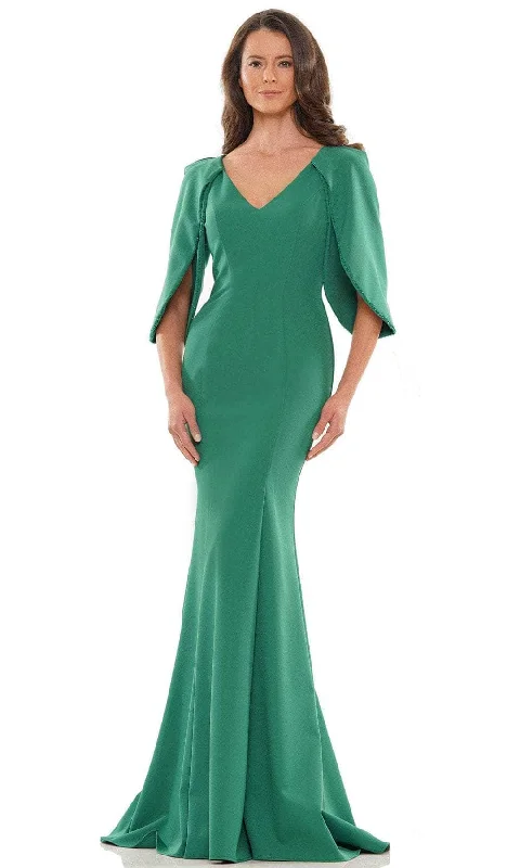 Women's Evening Garments Marsoni by Colors MV1159 - Quarter Cape Sleeve Formal Gown