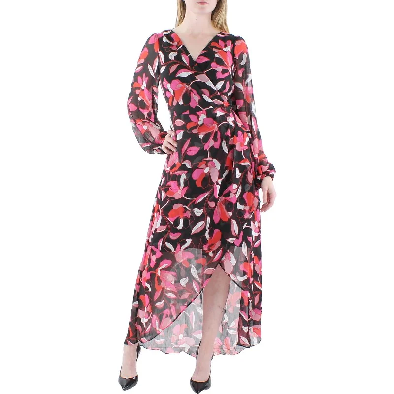 Affordable Trendy Clothes For Women Guess Womens Chiffon Floral Print Midi Dress