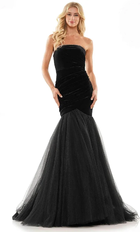 Women's Holiday Attire Colors Dress 2886 - Strapless Ruched Prom Gown