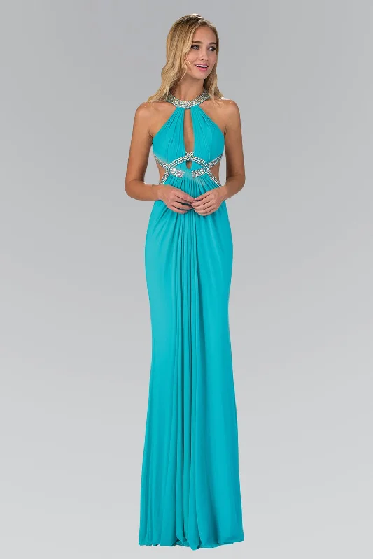 Women's Casual Outfit Elizabeth K - GL2142 Jeweled High Neck Gown