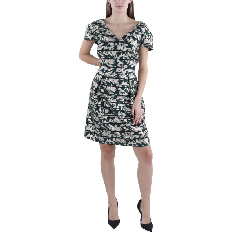 Women's Formal Event Clothing Vince Camuto Womens Juniors Metallic Floral Cocktail And Party Dress