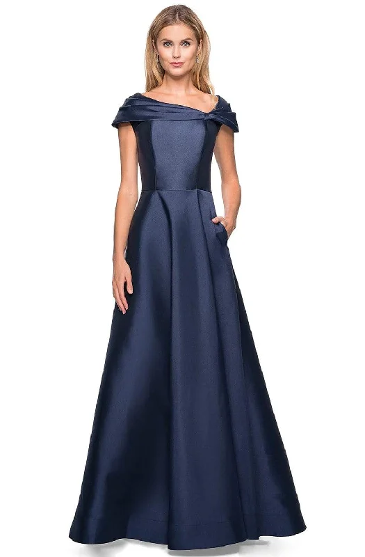 Formal Clothing For Women La Femme - 26877 Asymmetric Mikado A-line Gown