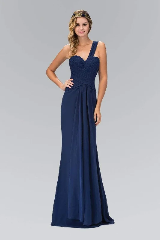 Stylish And Comfortable Clothing For Women Elizabeth K - GL1390 Shirred One-Shoulder Sweetheart Gown