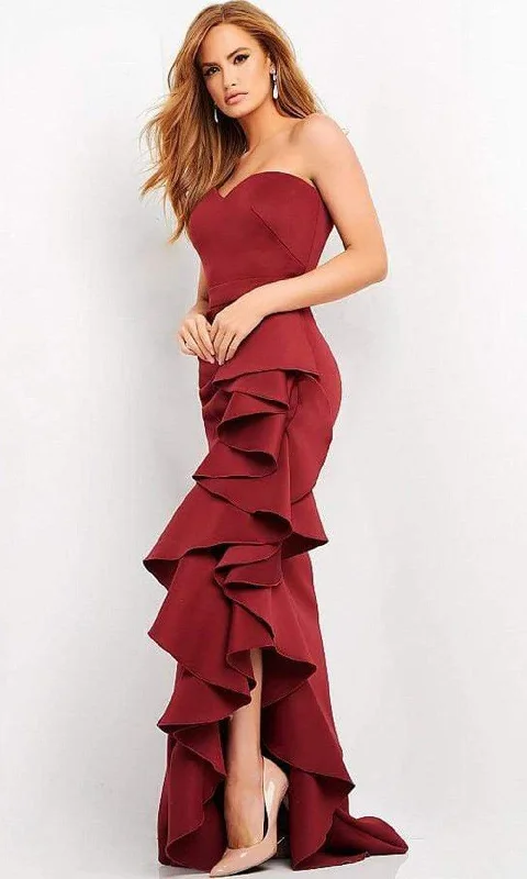 Casual Garments For Women Jovani - 04844 Sweetheart Neck Ruffled Long Gown