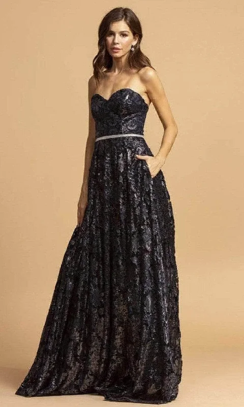 Women's Wardrobe Apparel Trevi Collection - D321 Sweetheart Jacquard Prom Gown