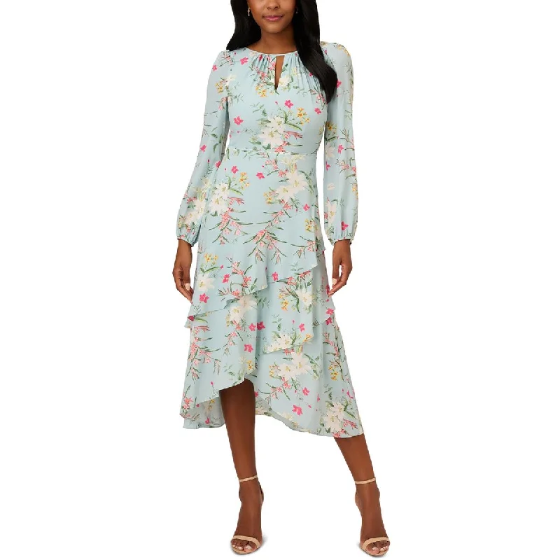 Vintage Clothing For Women Adrianna Papell Womens Floral Print  Midi Dress