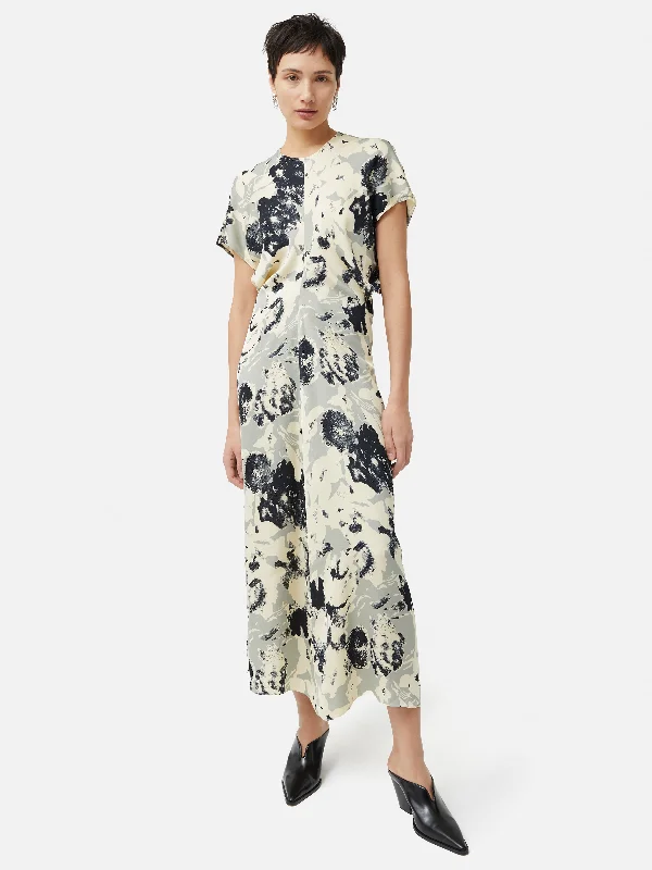 Women's Formal Event Outfit Floral Echo Dress | Grey