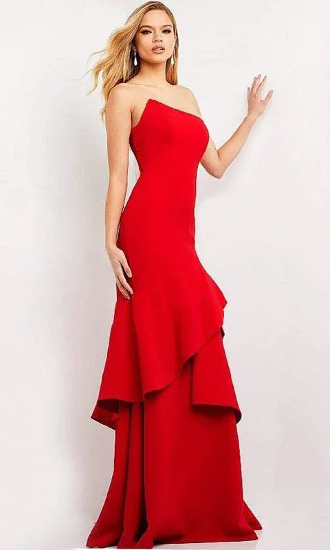 Fashionable Women's Clothing Jovani - 06509 Asymmetric Plain Wrapped Trumpet Gown