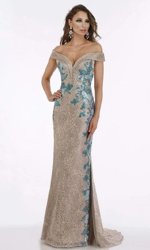 Women's Stylish Casual Garments Feriani Couture - 18901 Sequin-Ornate Metallic Mermaid Gown