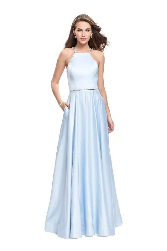 Stylish Women's Clothing La Femme - 26269 Sleeveless Halter Prom Gown