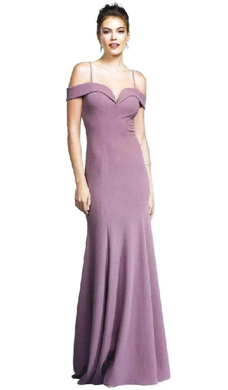 Women's Stylish Vacation Attire Aspeed Design Fitted Off Shoulder Evening Gown D160