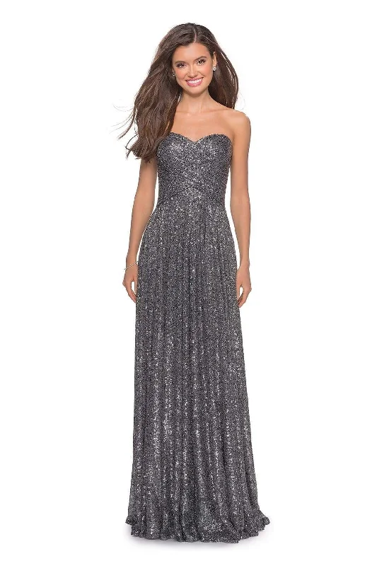 Women's High-End Clothing La Femme - 27879 Ruched Sweetheart A-Line Evening Gown