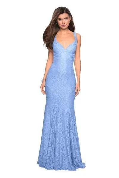 Women's Resort Attire La Femme - 27623 Strappy Low Back Lace Mermaid Gown