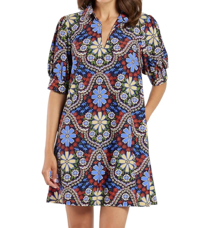 Fashionable Women's Casual Apparel Emerson Felicity Floral Dress In Navy