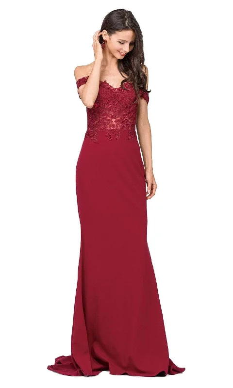 Women's Comfy Loungewear Outfit Dancing Queen 2274 - Embroidered Off Shoulder Prom Gown