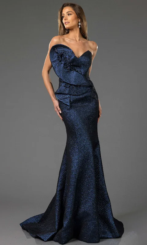 Women's Transitional Apparel Terani Couture 251E4276 - Ruffled Accent Jacquard Evening Gown