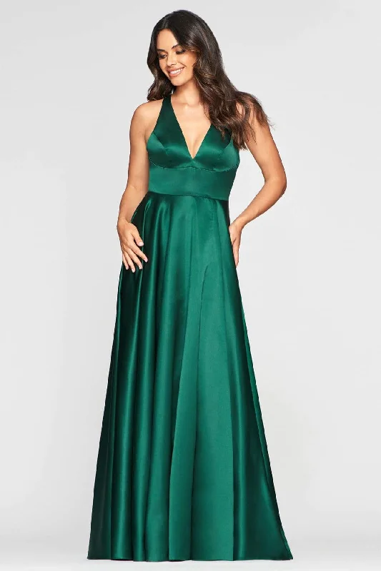 Women's Evening Wear Attire Faviana - S10440 Plunging Halter A-Line Gown with Slit