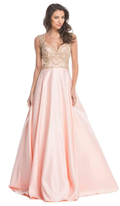 Affordable Women's Clothing Trevi Collection - Embellished Sweetheart Neckline Ballgown