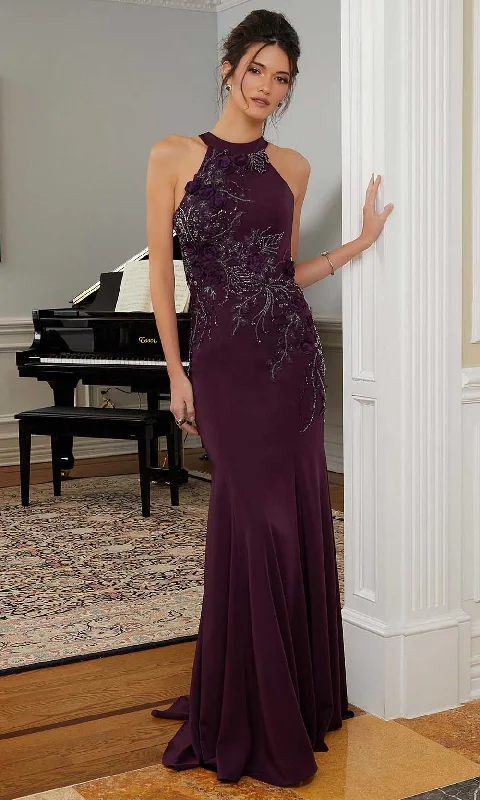 Women's Holiday Attire MGNY By Mori Lee 72828SC- Sleeveless Halter Evening Gown