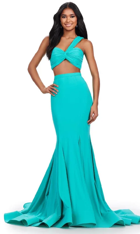 Fashionable Women's Clothing Ashley Lauren 11646 - Asymmetric Two Piece Prom Gown