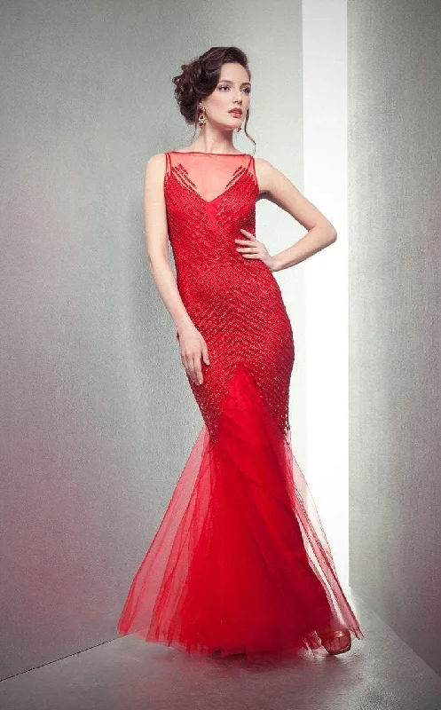 Casual Attire For Women MIGNON - Sequined Illusion Trumpet Gown VM1398