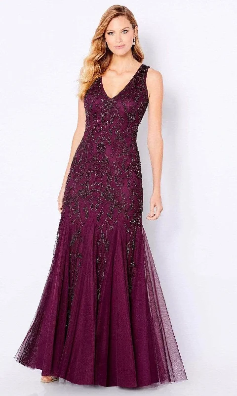 Modern Women's Outfit Cameron Blake 221684 - Beaded Sleeveless Evening Gown