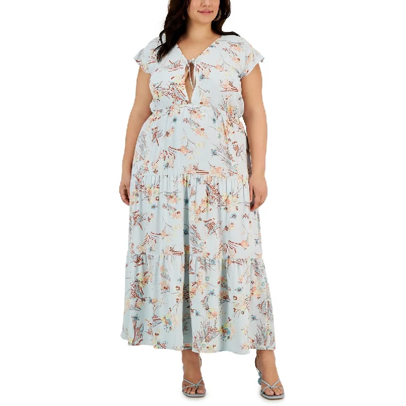 Women's Clothing With Trendy Designs Rachel Rachel Roy Womens Plus Crepe Floral Maxi Dress