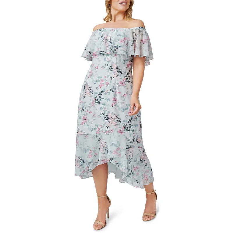 Elegant Clothing For Women Adrianna Papell Womens Floral Printed Calf Midi Dress