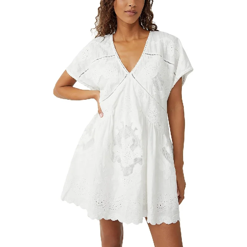 Women's Transitional Outfit Free People Womens Eyelet  Mini Dress