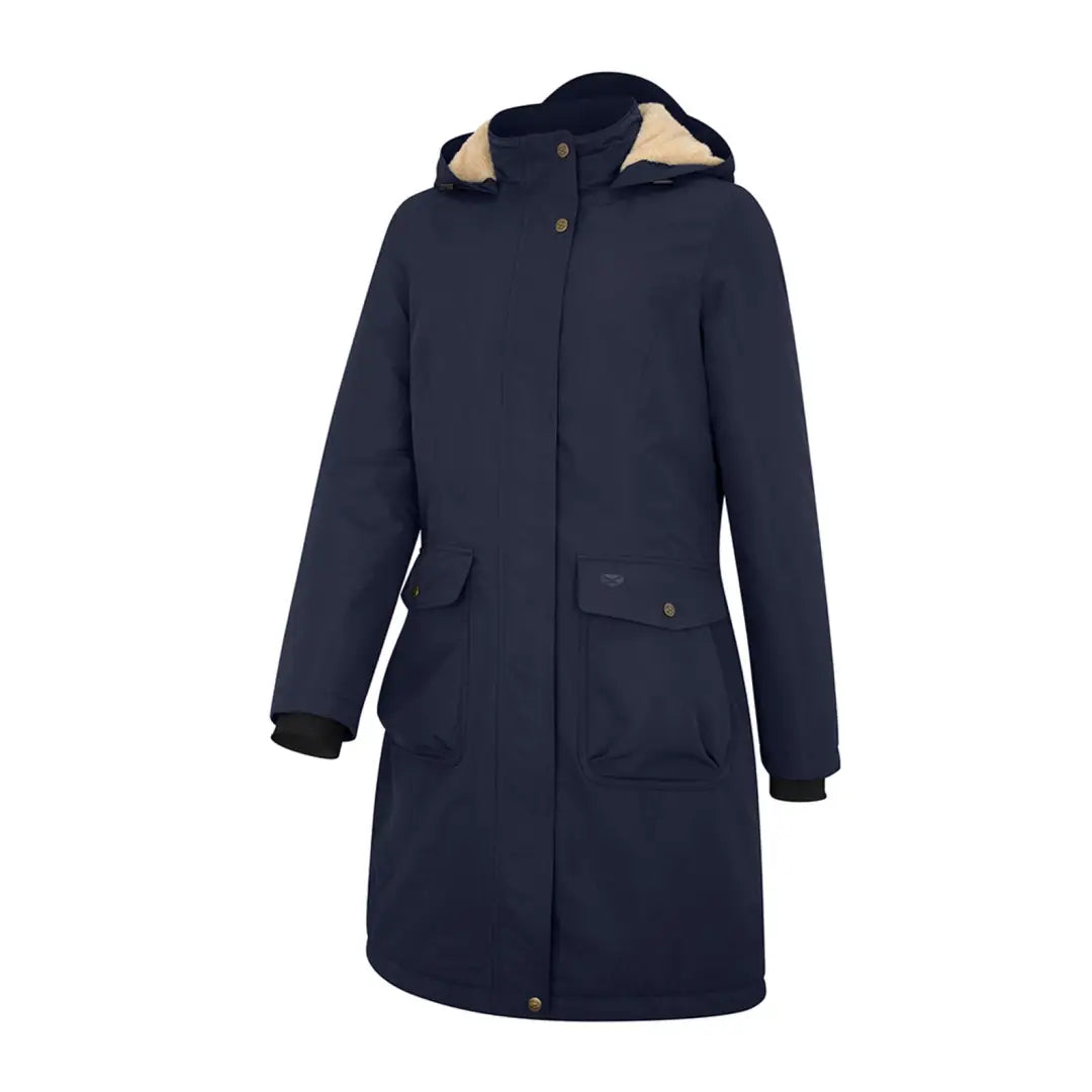 Women's Stylish Vacation Attire Hoggs of Fife Walker Ladies Long Coat Navy