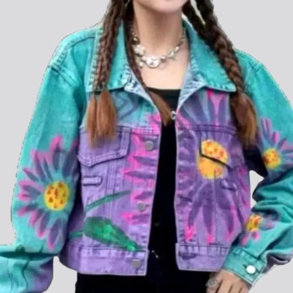 Affordable Fashion Clothing For Women Painted women's jean jacket