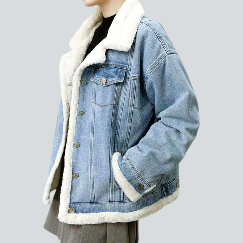 Fashionable Women's Outfit Lamb fleece women's denim jacket