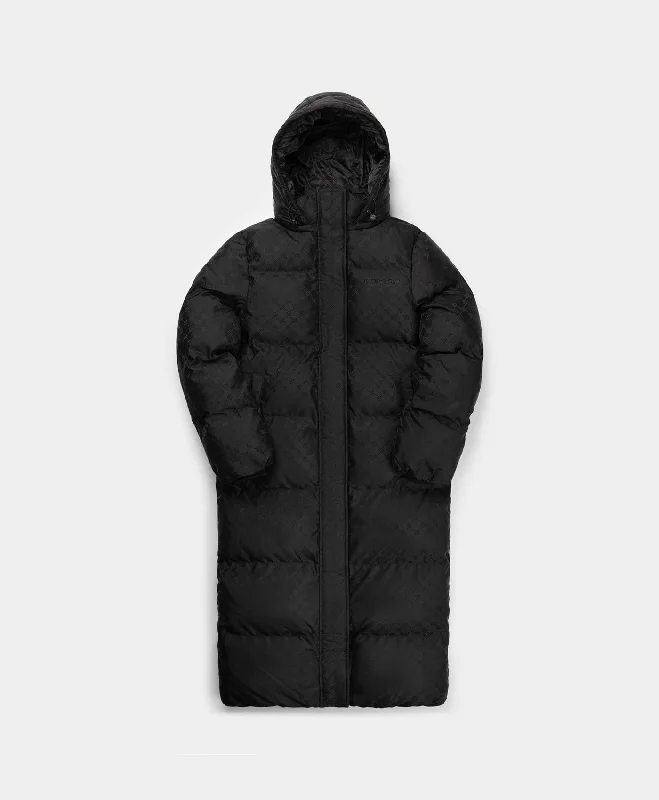 Vintage-Inspired Women's Apparel Black Monogram Puffer Coat