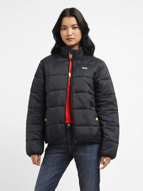 Women's High-End Clothing Women's Solid High Neck Quilted Jacket